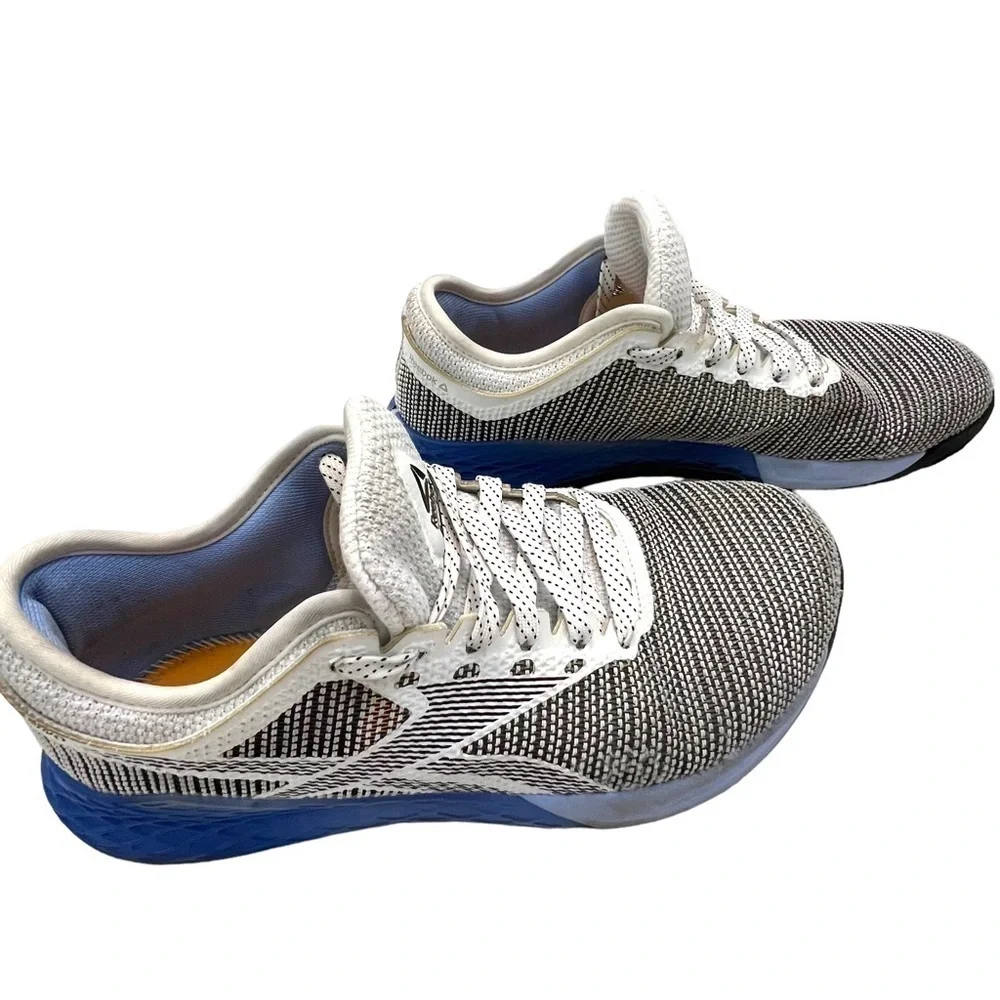 Reebok Nano 8 White Black Blue Womens Size 8 Cross Trainer Sneakers